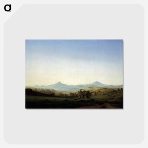 アートポストカード-Bohemian Landscape with Mount Milleschauer - カスパー ダーヴィト フリードリヒ Postcard.