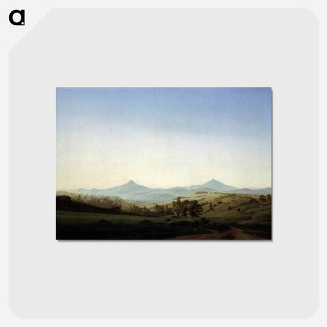 アートポストカード-Bohemian Landscape with Mount Milleschauer - カスパー ダーヴィト フリードリヒ Postcard.