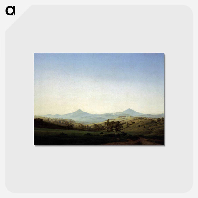 アートポストカード-Bohemian Landscape with Mount Milleschauer - カスパー ダーヴィト フリードリヒ Postcard.