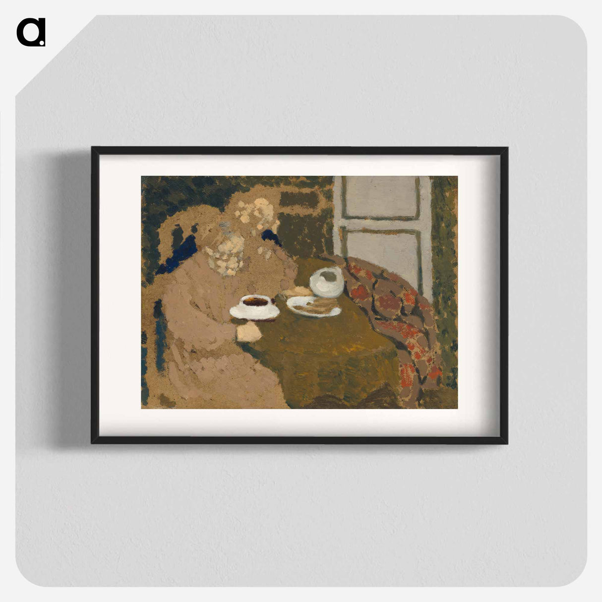 Two Women Drinking Coffee - エドゥアール ヴュイヤール Poster.