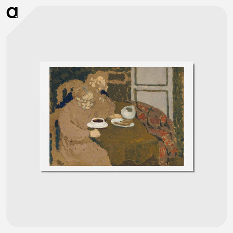 アートポストカード-Two Women Drinking Coffee - エドゥアール ヴュイヤール Postcard.