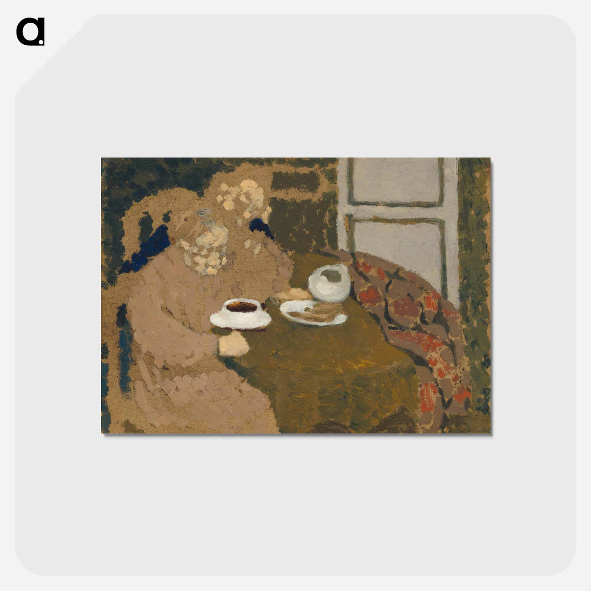 アートポストカード-Two Women Drinking Coffee - エドゥアール ヴュイヤール Postcard.