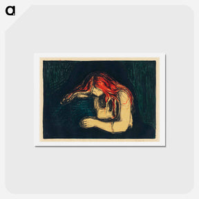 アートポストカード-The Vampire II - エドヴァルド ムンク Postcard.