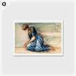 アートポストカード-The Briar Rose Series - Study for 'The Garden Court' - エドワード バーン ジョーンズ Postcard.