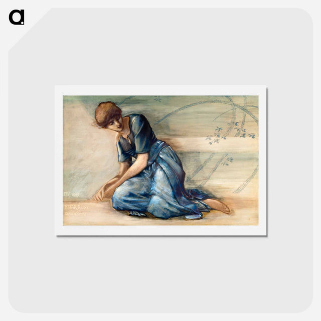 アートポストカード-The Briar Rose Series - Study for 'The Garden Court' - エドワード バーン ジョーンズ Postcard.