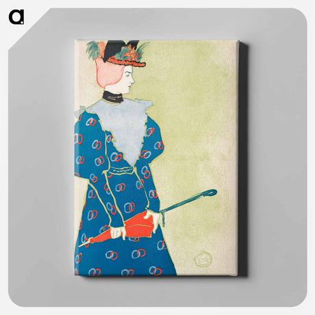 アートパネル-Woman holding umbrella - エドワード ペンフィールド Canvas.