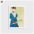 アートポストカード-Woman holding umbrella - エドワード ペンフィールド Postcard.