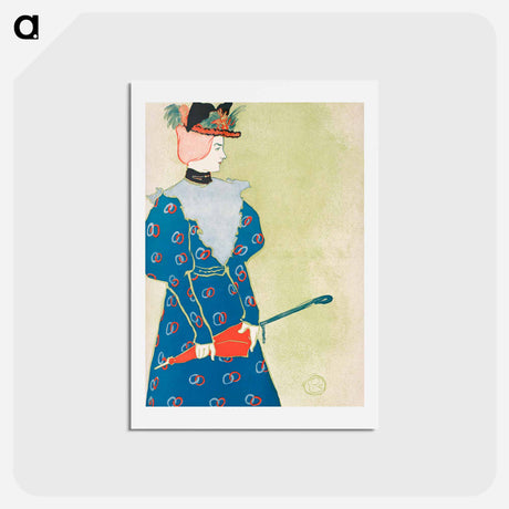 アートポストカード-Woman holding umbrella - エドワード ペンフィールド Postcard.