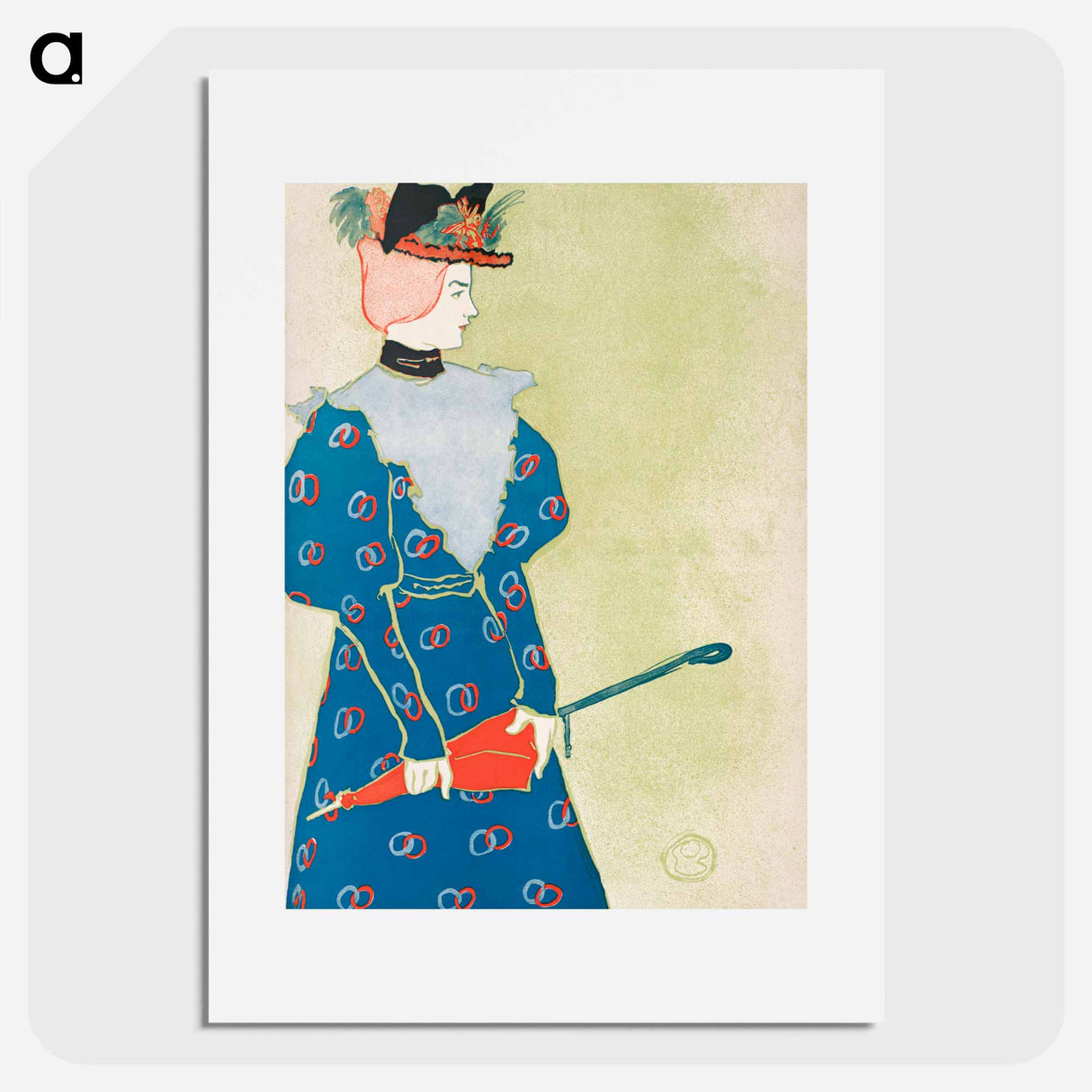 Woman holding umbrella - エドワード ペンフィールド Poster.