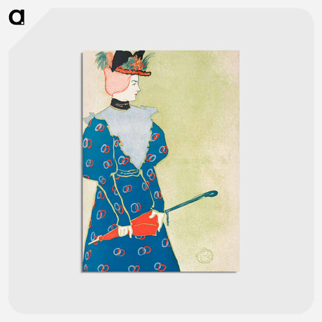 アートポストカード-Woman holding umbrella - エドワード ペンフィールド Postcard.