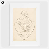 Seated Woman in Chemise - Egon Schiele Poster.