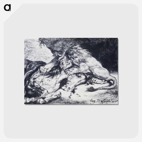 アートポストカード-ブルー - ウジェーヌ ドラクロワ Postcard.