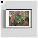 Deer in the monastery garden - Franz Marc Poster.