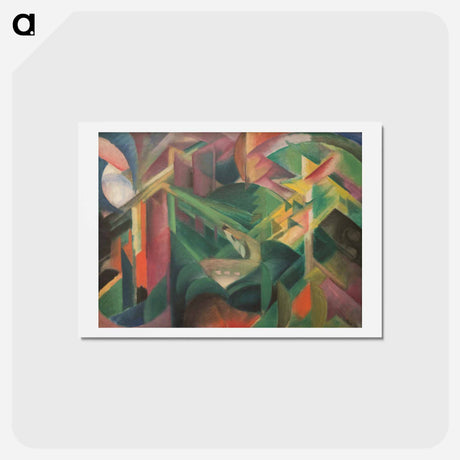 アートポストカード-Deer in the monastery garden - フランツ マルク Postcard.
