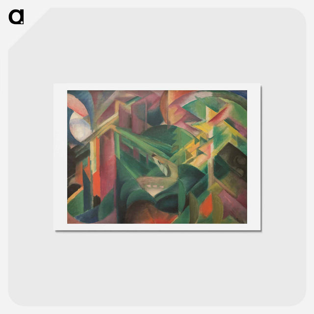 アートポストカード-Deer in the monastery garden - フランツ マルク Postcard.