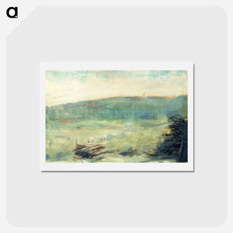 アートポストカード-Landscape at Saint-Ouen - ジョルジュ スーラ Postcard.