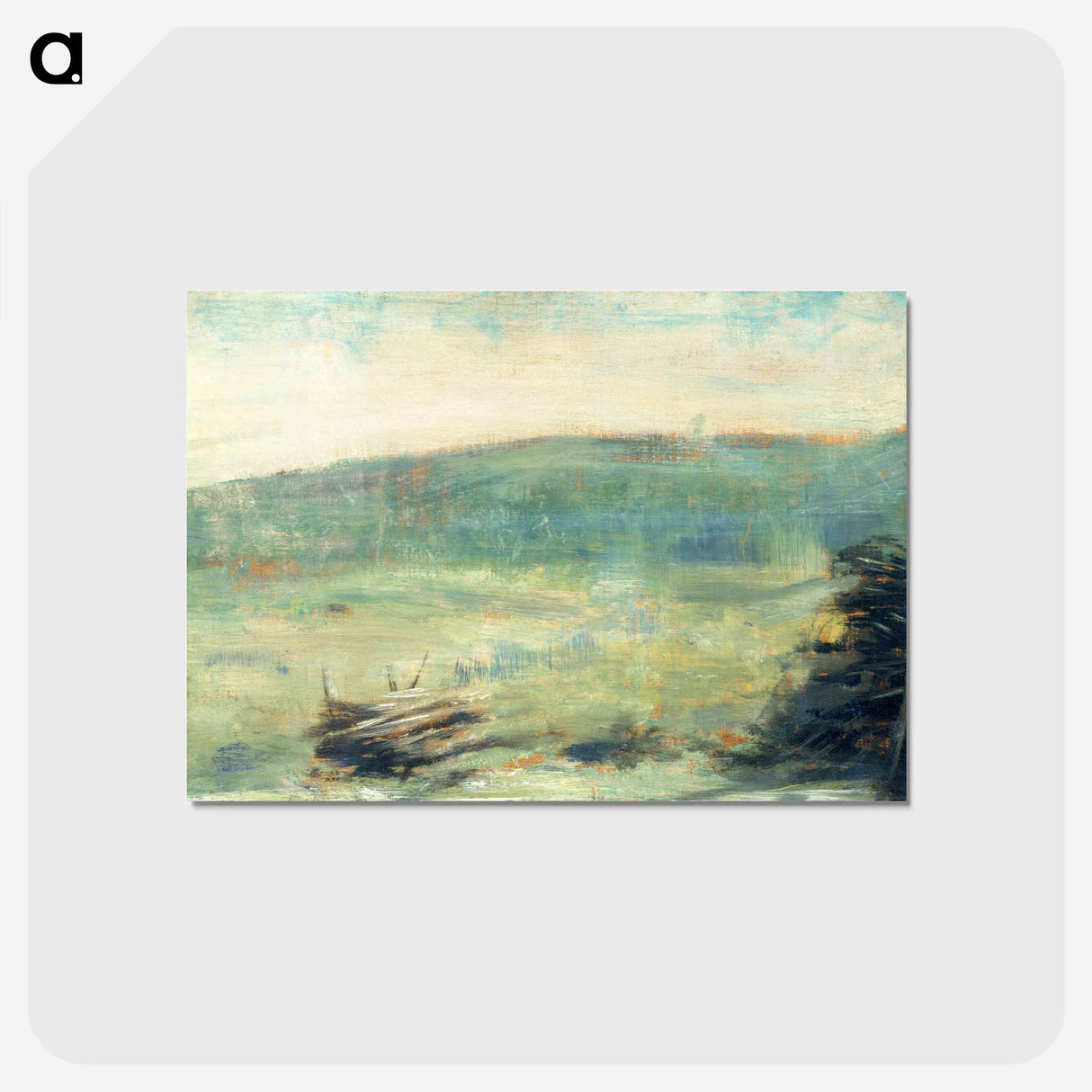アートポストカード-Landscape at Saint-Ouen - ジョルジュ スーラ Postcard.