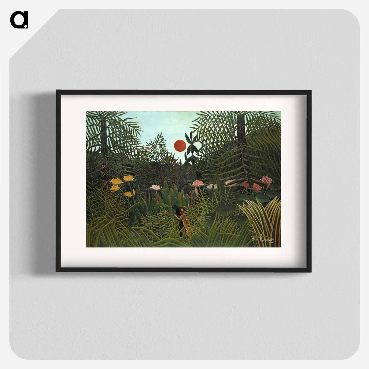 Virgin Forest with Sunset - Henri Rousseau Poster.