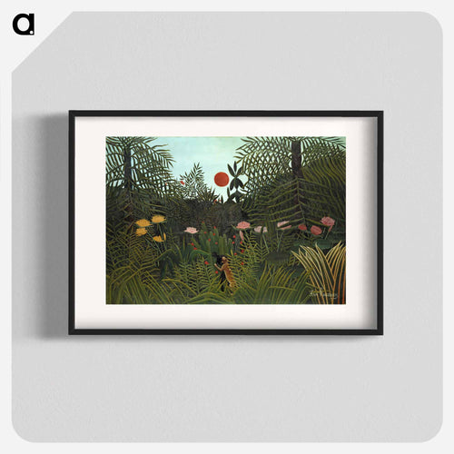 Virgin Forest with Sunset - Henri Rousseau Poster.