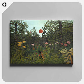 アートパネル-Virgin Forest with Sunset - アンリ ルソー Canvas.