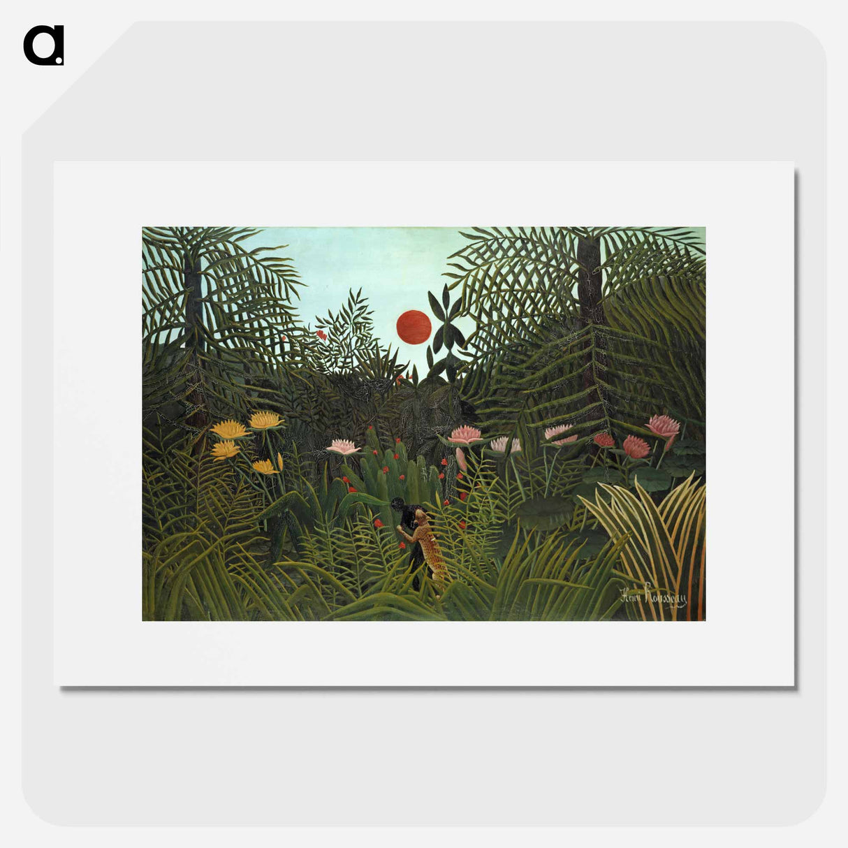 Virgin Forest with Sunset - Henri Rousseau Poster.