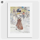 Walkers in front of the Galette mill - アンリ ソム Poster.