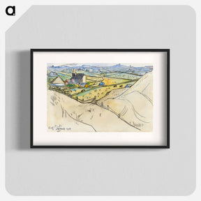 アートポスター-View from the dunes on Koog in Texel - ヤン・トゥーロップ Poster.