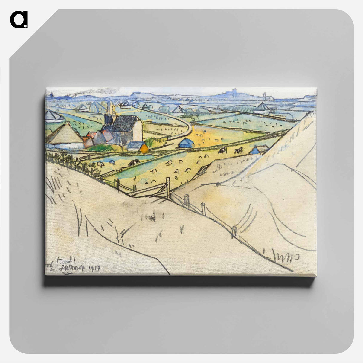 View from the dunes on Koog in Texel - Jan Toorop Canvas.