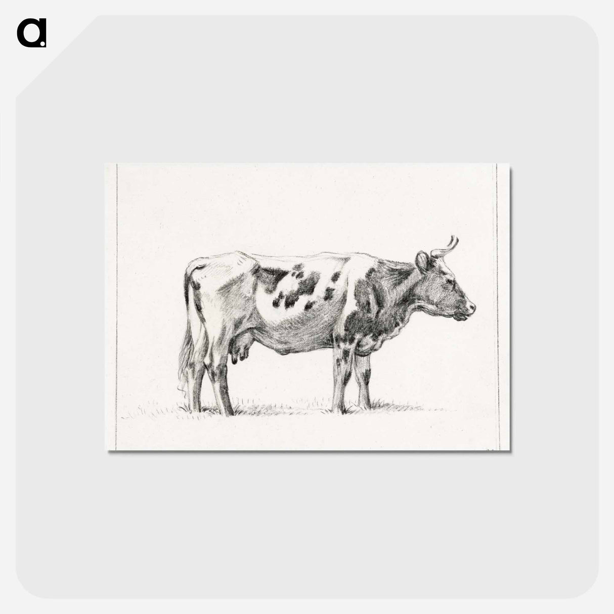 アートポストカード-Standing cow - ジャン ベルナール Postcard.