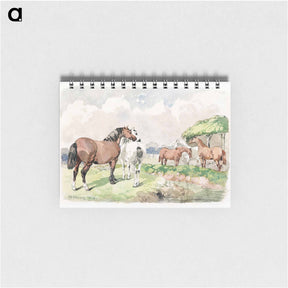 アートメモ帳-Five Horses near a Brook
 - ジョン フレデリック ヘリング Memo.
