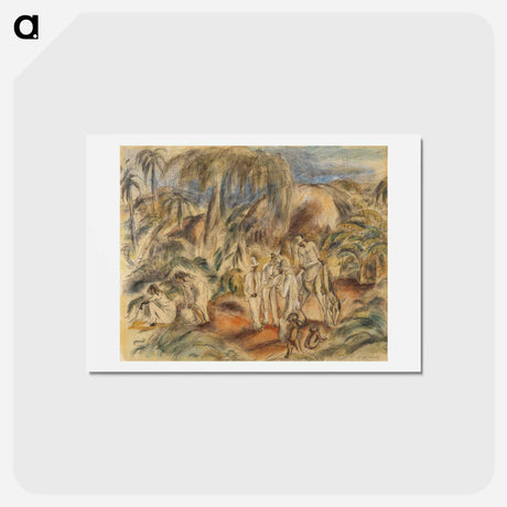 アートポストカード-Figures in Tropical Landscape
 - ジュール パスキン Postcard.