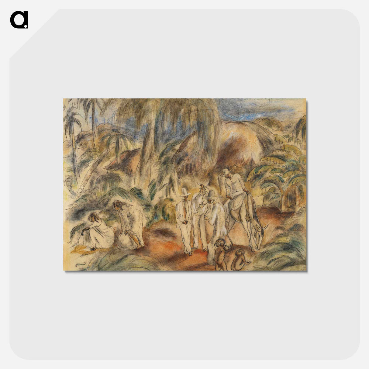 アートポストカード-Figures in Tropical Landscape
 - ジュール パスキン Postcard.