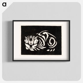 アートポスター-Woodcut cat - ユリー デ フラーハ Poster.