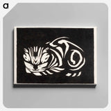 Woodcut cat - Julie de Graag Canvas.