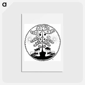 アートポストカード-Two dryads - カジミール マレーヴィチ Postcard.