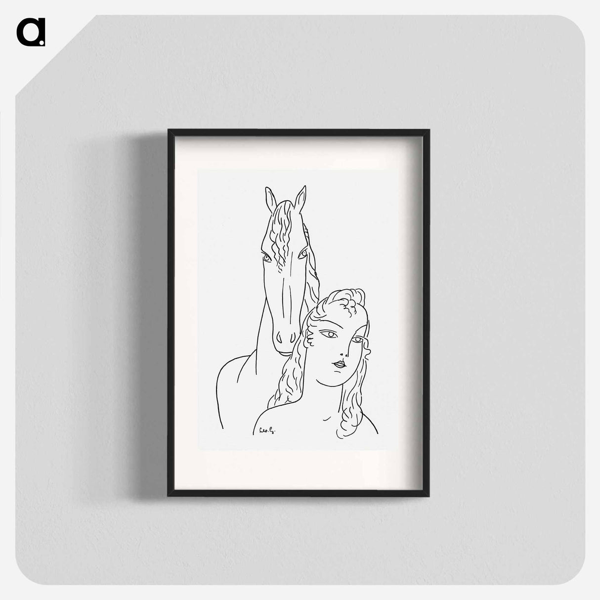 Woman with horse - レオ ゲステル Poster.