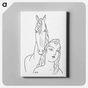 アートパネル-Woman with horse - レオ ヘステル Canvas.