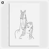 Woman with horse - レオ ゲステル Poster.