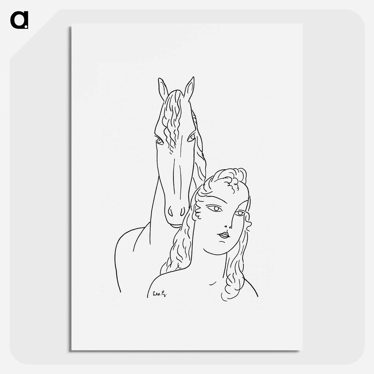 Woman with horse - レオ ゲステル Poster.