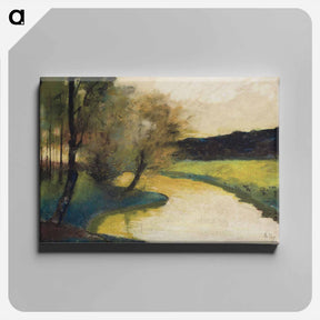アートパネル-Herbstliche Bachlandschaft im Abendlicht - レッサー ユリィ Canvas.