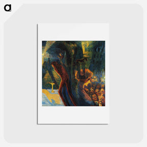 アートポストカード-Luigi Russolo, 1911, Souvenir d'une nuit (Memories of a Night), oil on canvas, 99 x 99 cm, private collection - ルイージ ルッソロ Postcard.