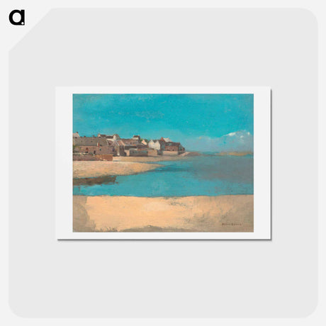 アートポストカード-Village by the Sea in Brittany - オディロン ルドン Postcard.