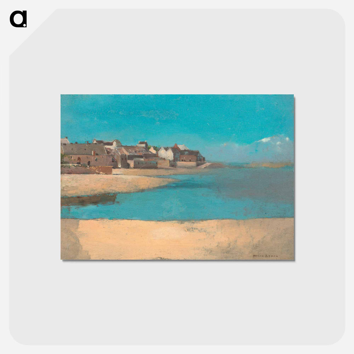 アートポストカード-Village by the Sea in Brittany - オディロン ルドン Postcard.