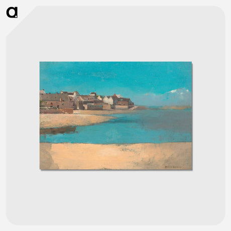アートポストカード-Village by the Sea in Brittany - オディロン ルドン Postcard.