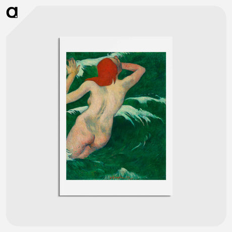 アートポストカード-In the Waves (Dans les Vagues) - ポール ゴーギャン Postcard.