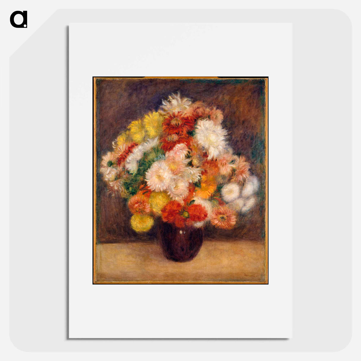 Bouquet of Chrysanthemums - Pierre-Auguste Renoir Poster.