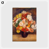 アートポストカード-Bouquet of Chrysanthemums - ピエール オーギュスト ルノワール Postcard.