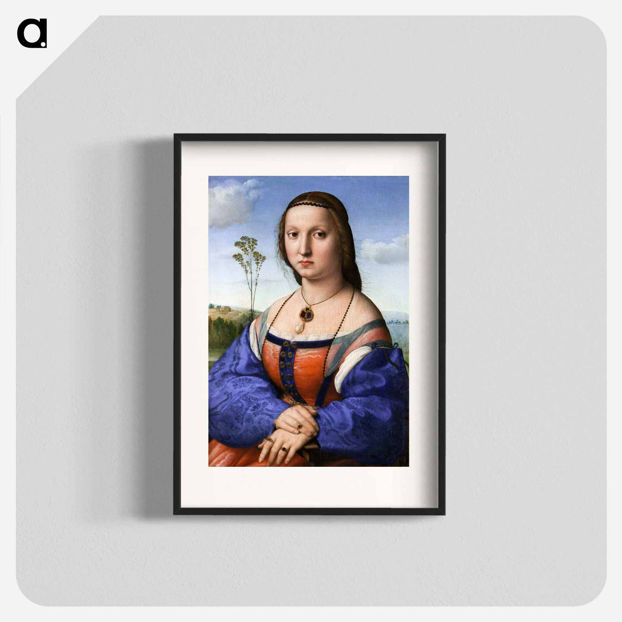 Raphael's Portrait of Maddalena Strozzi Doni - ラファエロ サンティ Poster.