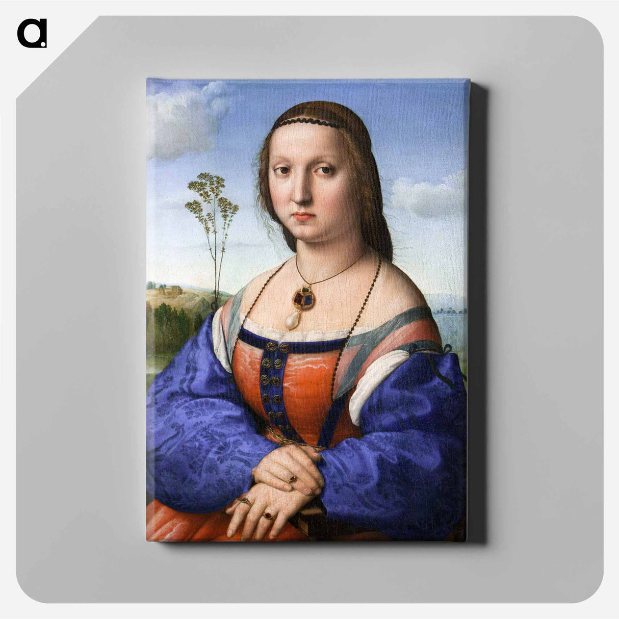 Raphael's Portrait of Maddalena Strozzi Doni - ラファエロ サンティ Canvas.