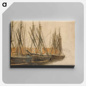 アートパネル-From Christianshavns Canal, Copenhagen - ヴィルヘルム ハンマースホイ Canvas.